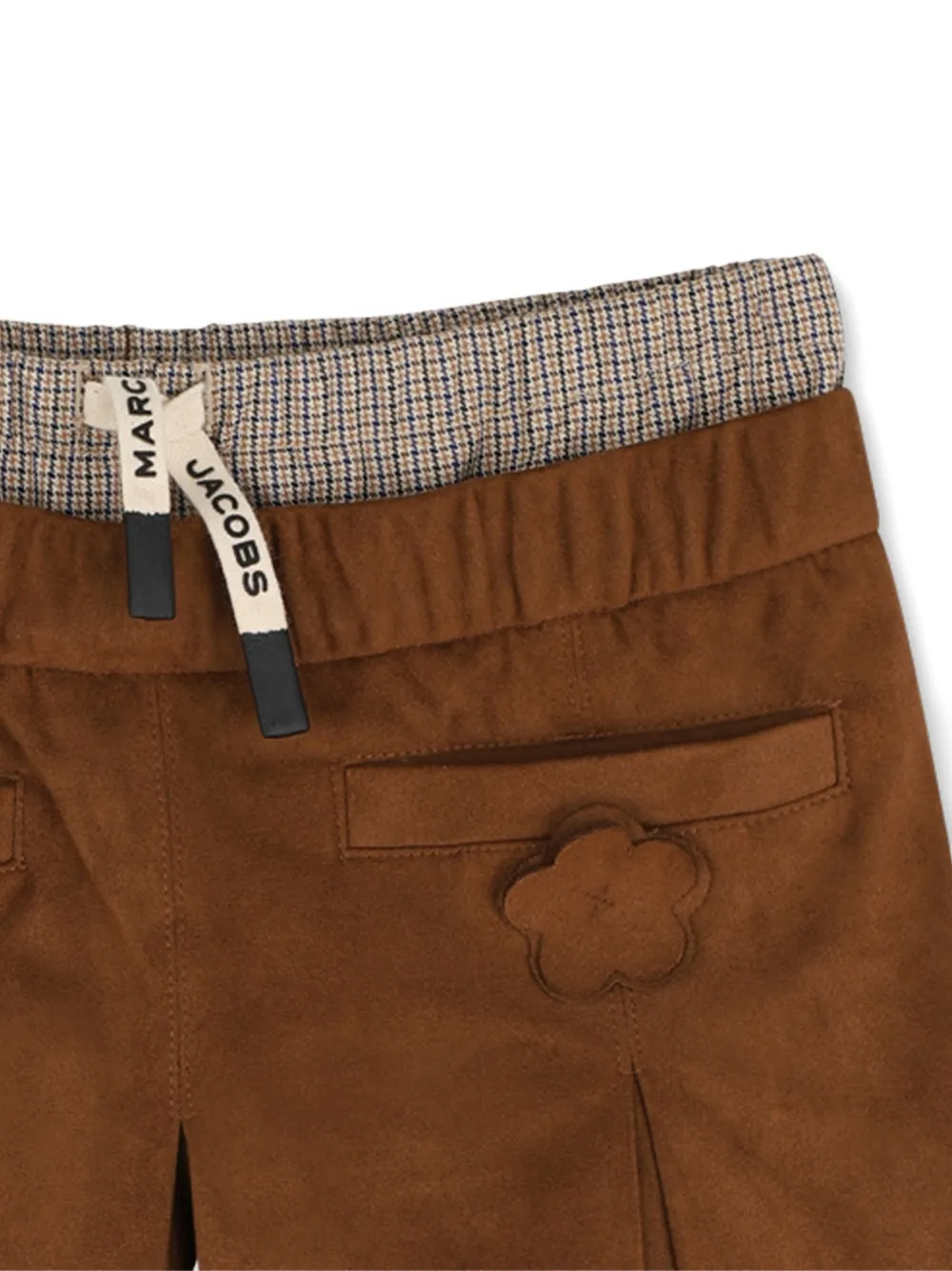 Marc Jacobs Kids Geplooide shorts van imitatiesuède Bruin