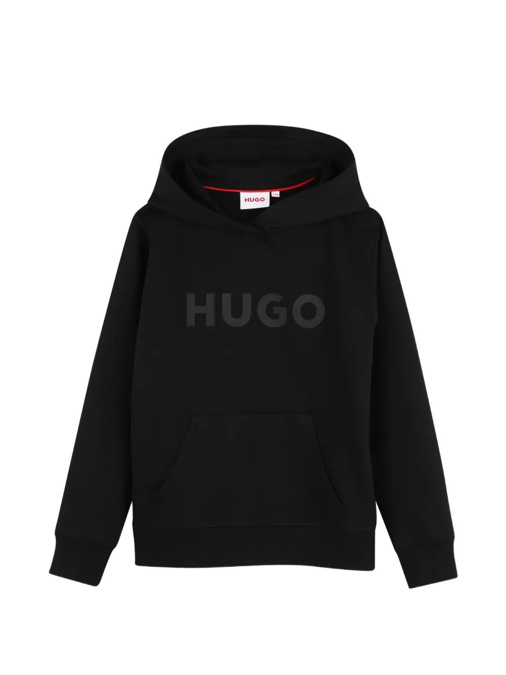 HUGO KIDS Felpa con cappuccio e logo - Nero