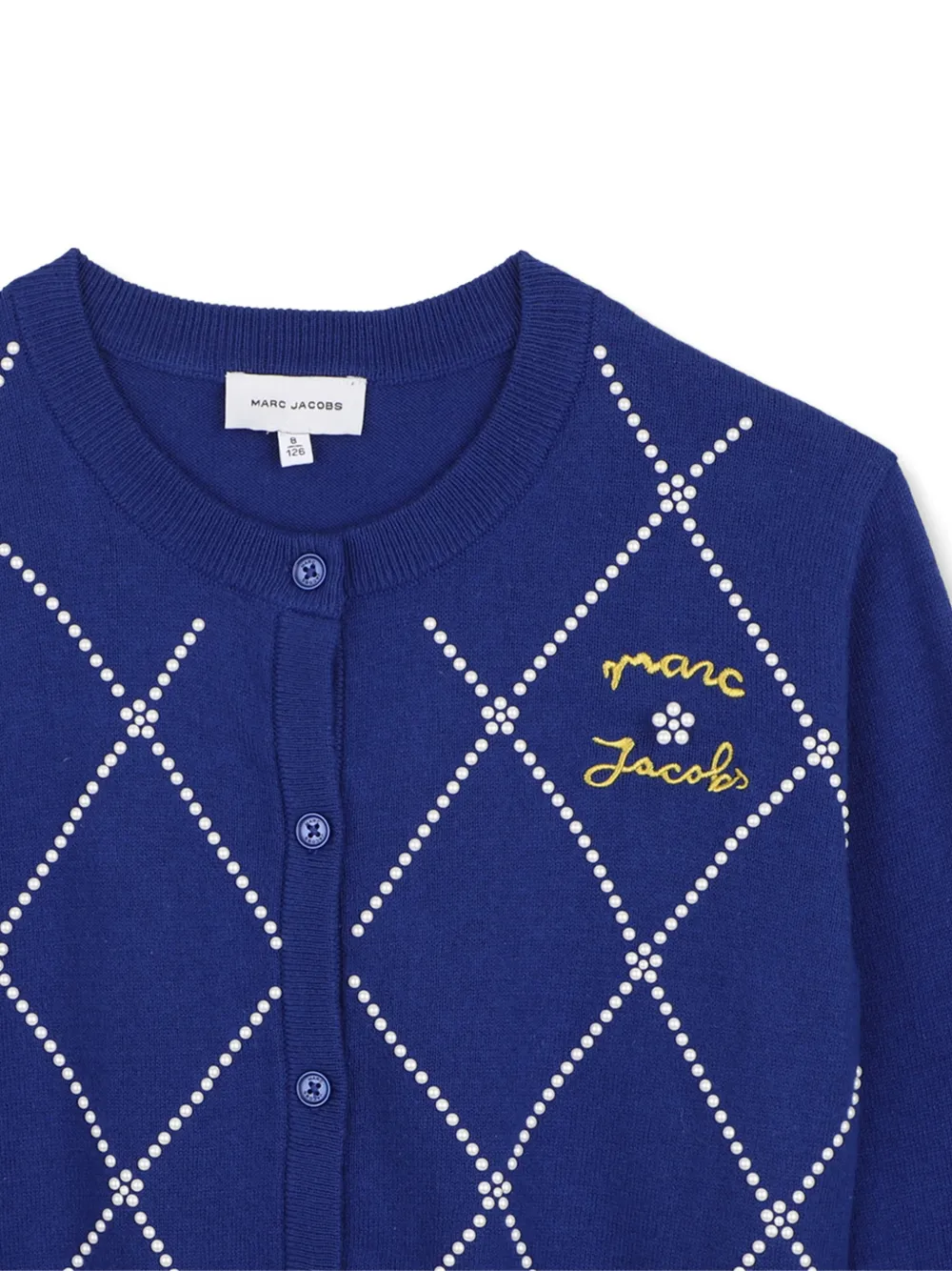 Marc Jacobs Kids Vest met borduurwerk en argyle-patroon Blauw