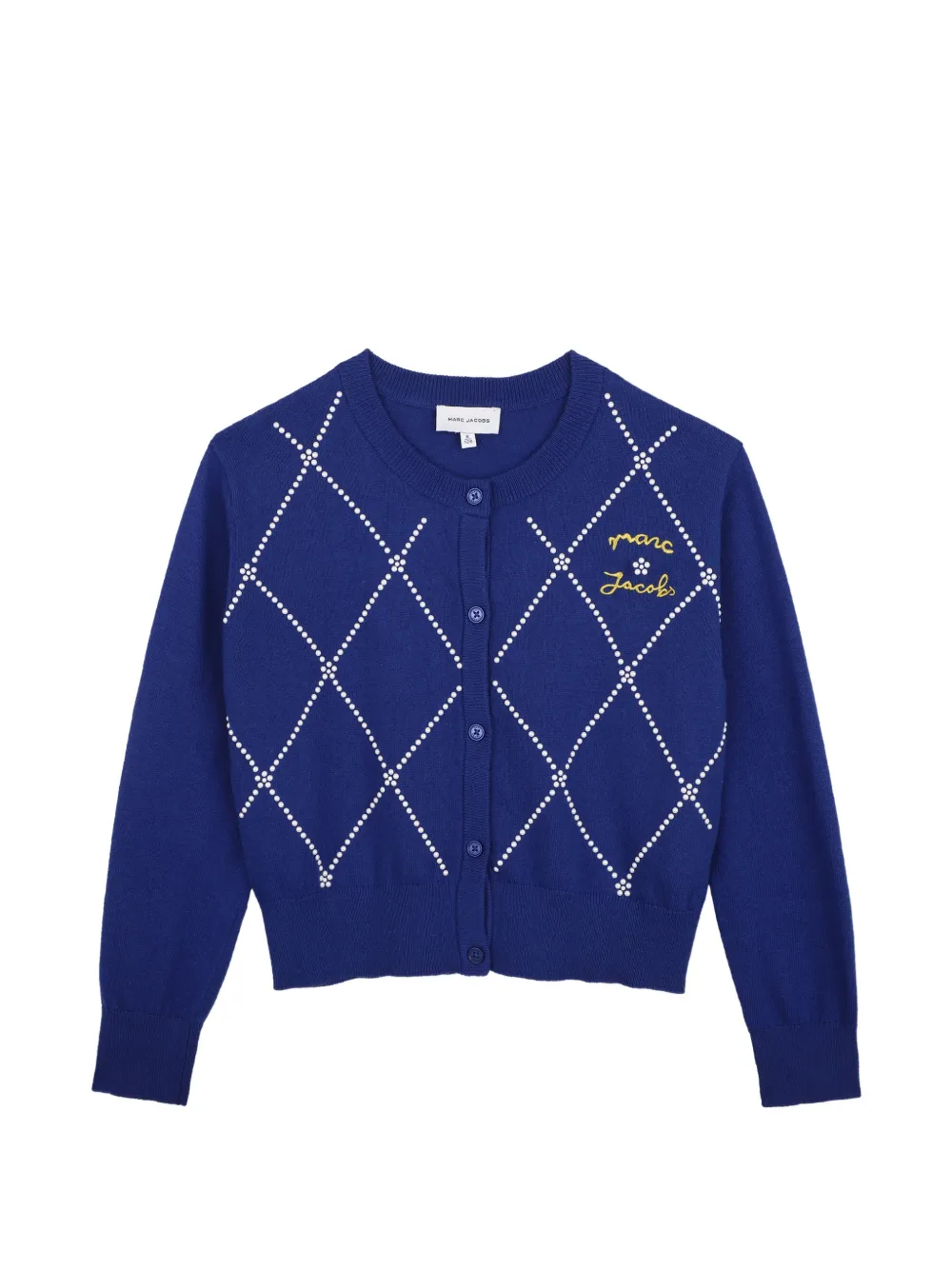 Marc Jacobs Kids Cardigan a rombi con logo - Blu