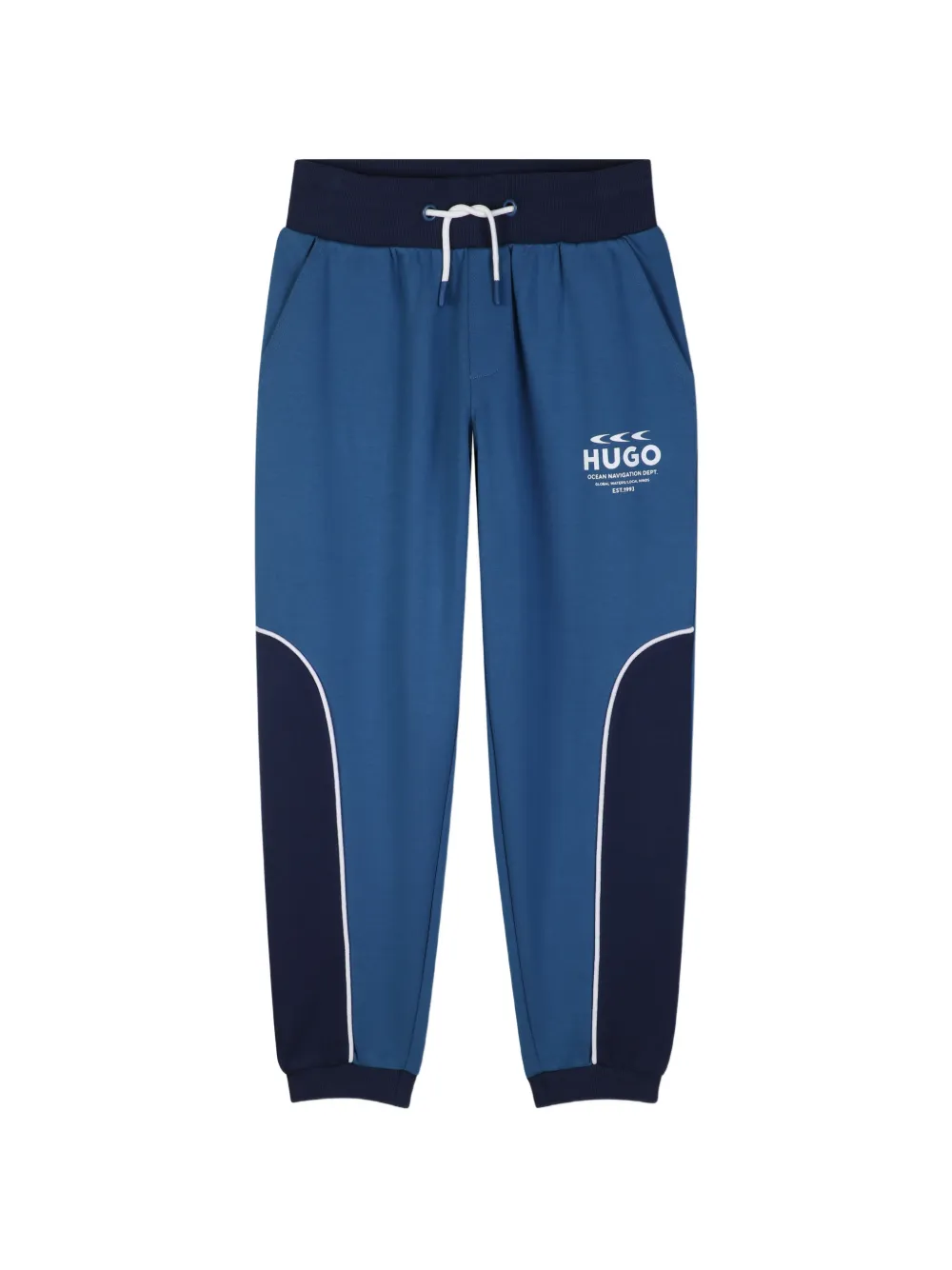 HUGO KIDS logo-print panelled track pants - Blue