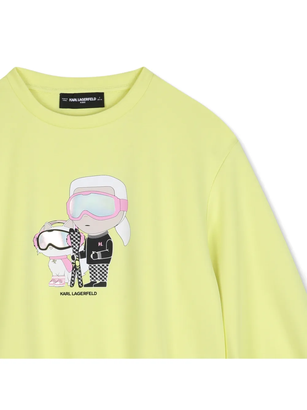 Karl Lagerfeld Kids grafische prints trui met ballonmouwen Geel