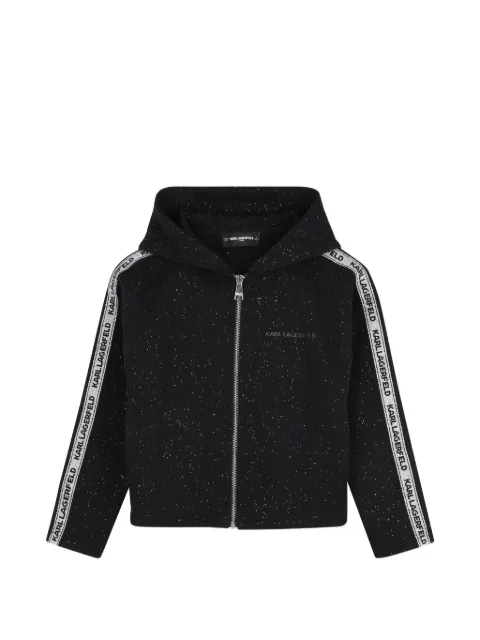 Karl Lagerfeld Kids logo-tape glitter hoodie