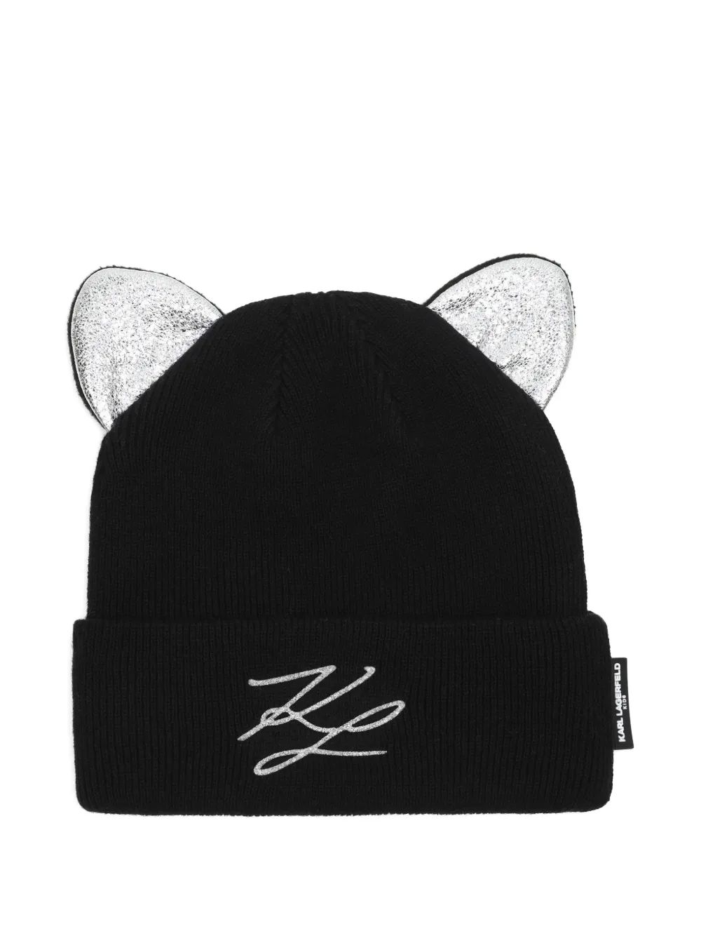 Karl Lagerfeld Kids Berretto con ricamo - Nero