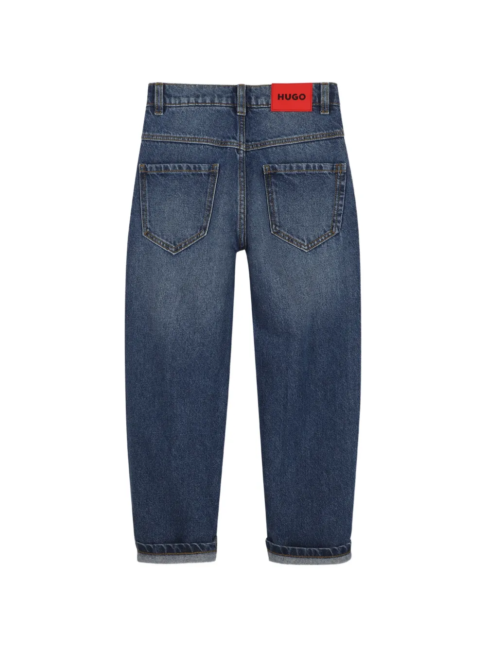HUGO KIDS Jeans met logopatch Blauw