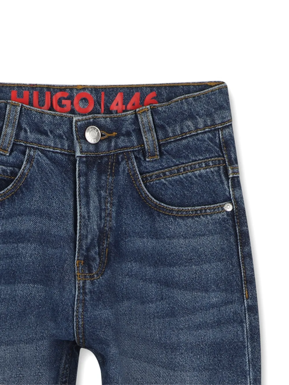 HUGO KIDS Jeans met logopatch Blauw