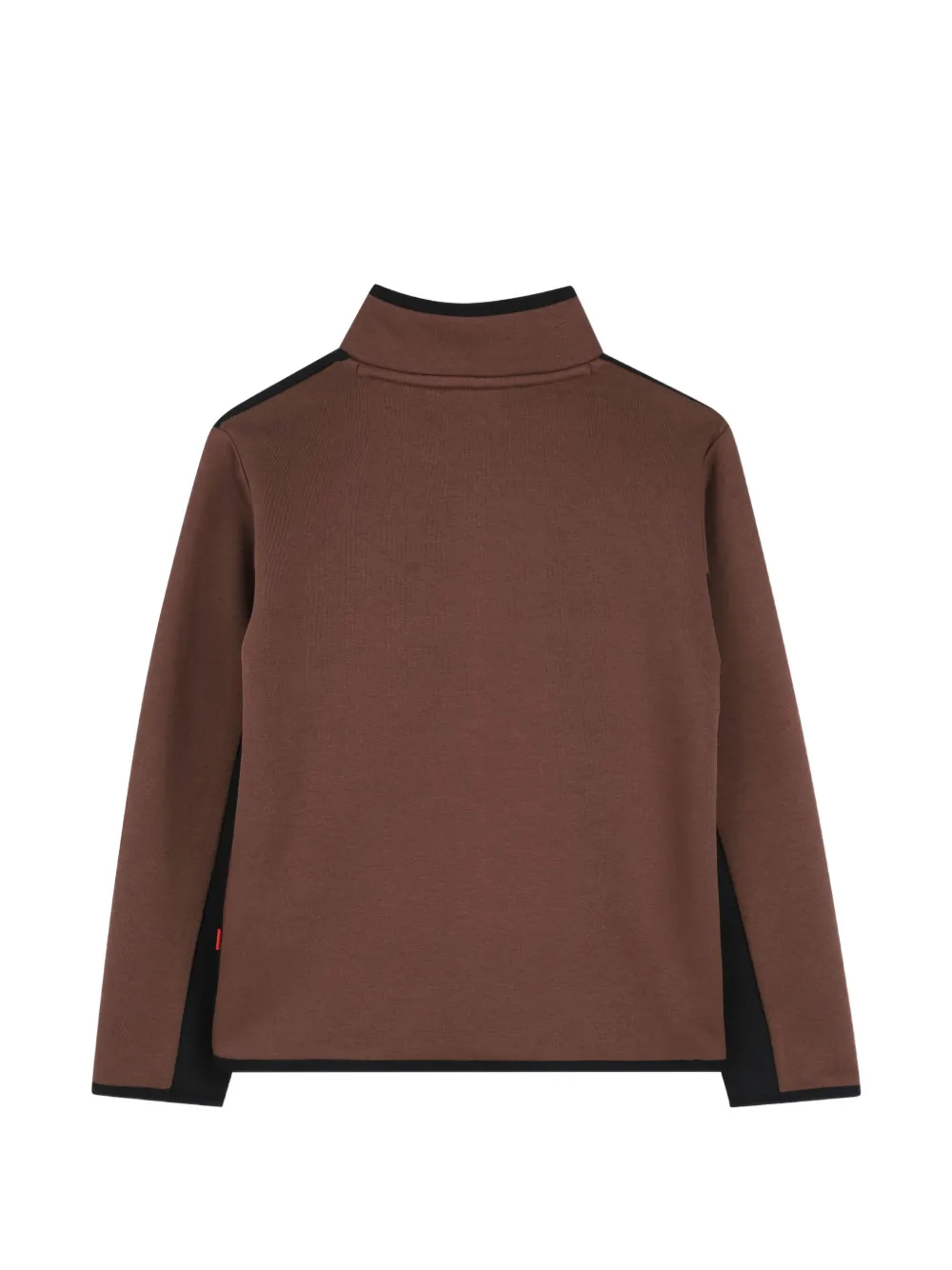 HUGO KIDS Sweater met logo-patch rits en vlakken Bruin