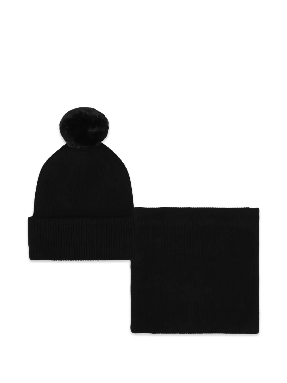 Karl Lagerfeld Kids Twee mutssen met geborduurd logo Zwart