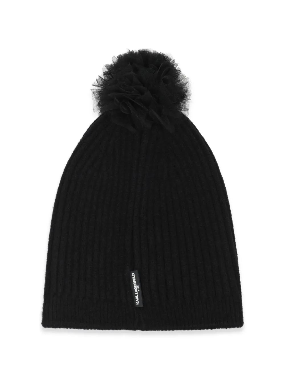 Karl Lagerfeld Kids Muts met pompon en Choupette-patch Zwart