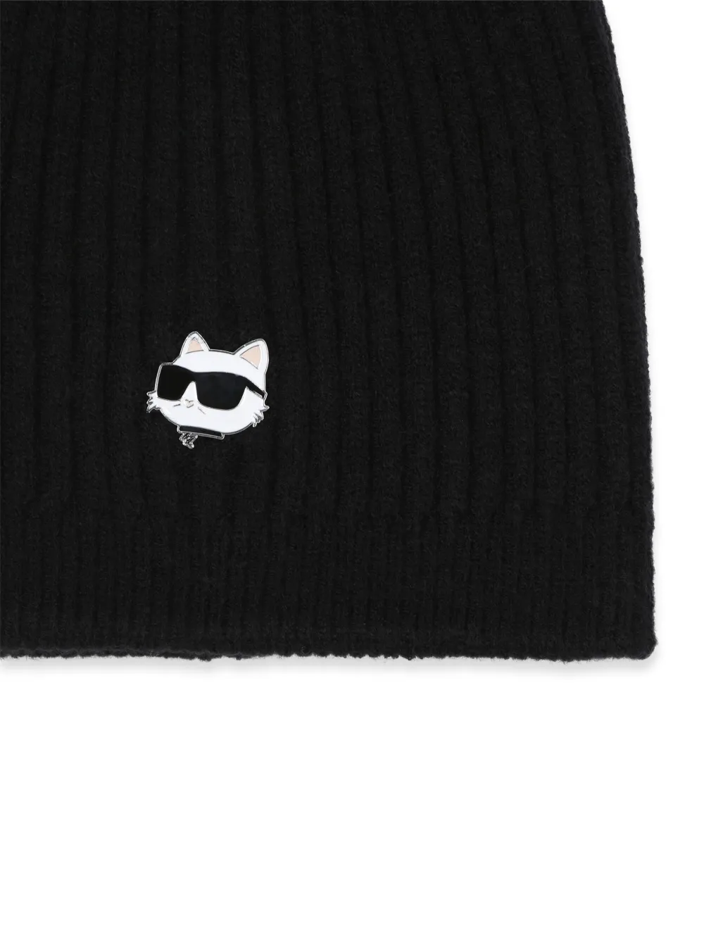 Karl Lagerfeld Kids Muts met pompon en Choupette-patch Zwart