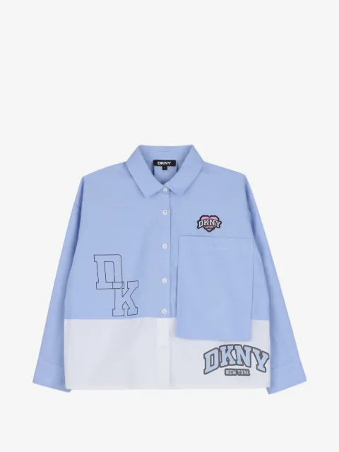 Dkny Kids logo-patch panelled shirt