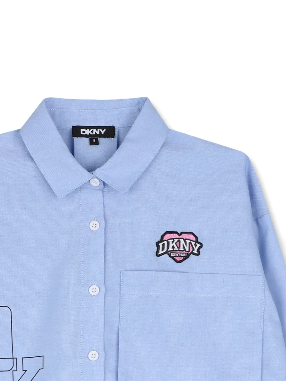 Dkny Kids Shirt met logo-patch Blauw