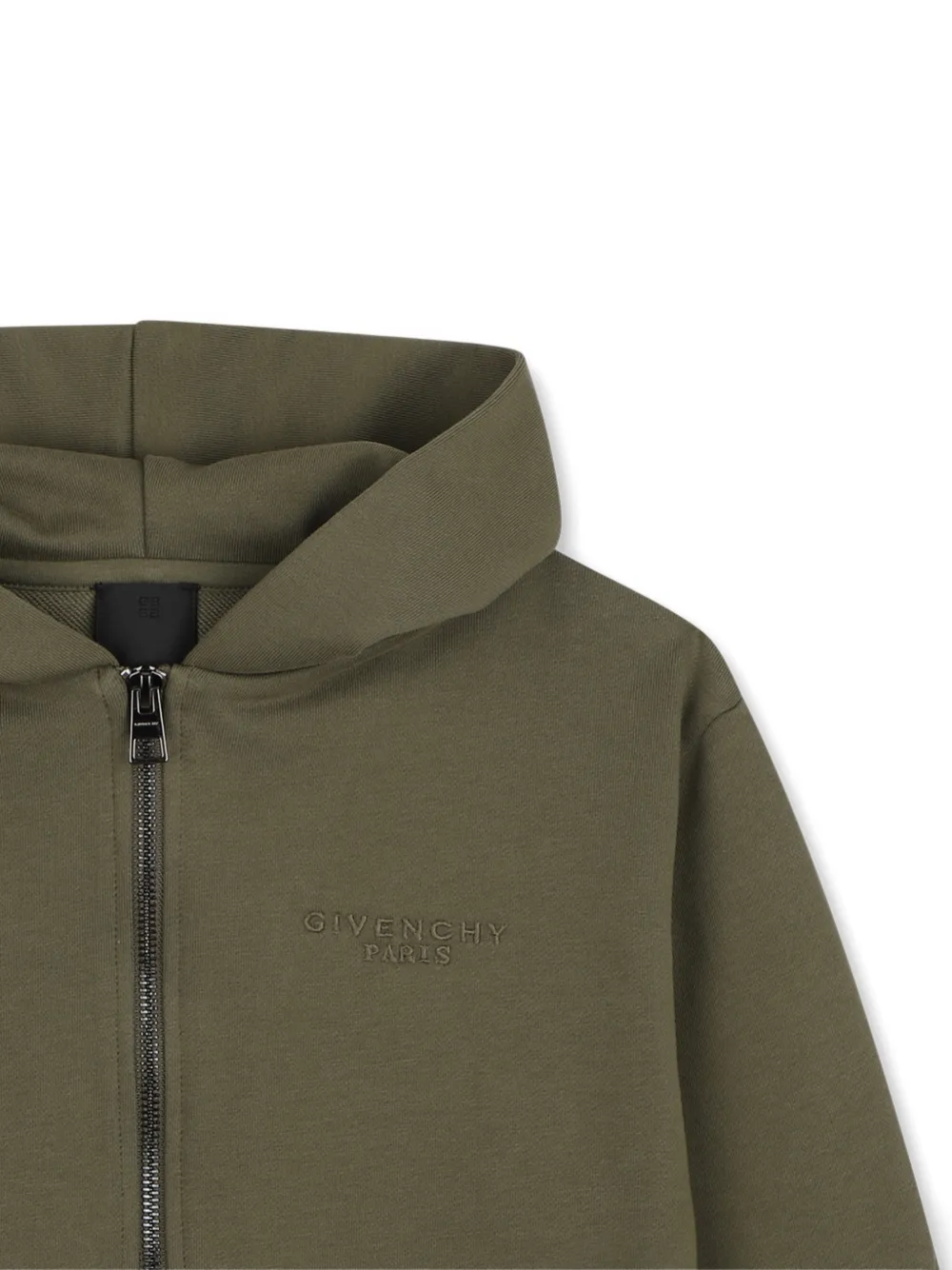 Givenchy Kids Hoodie met geborduurd logo en rits Groen