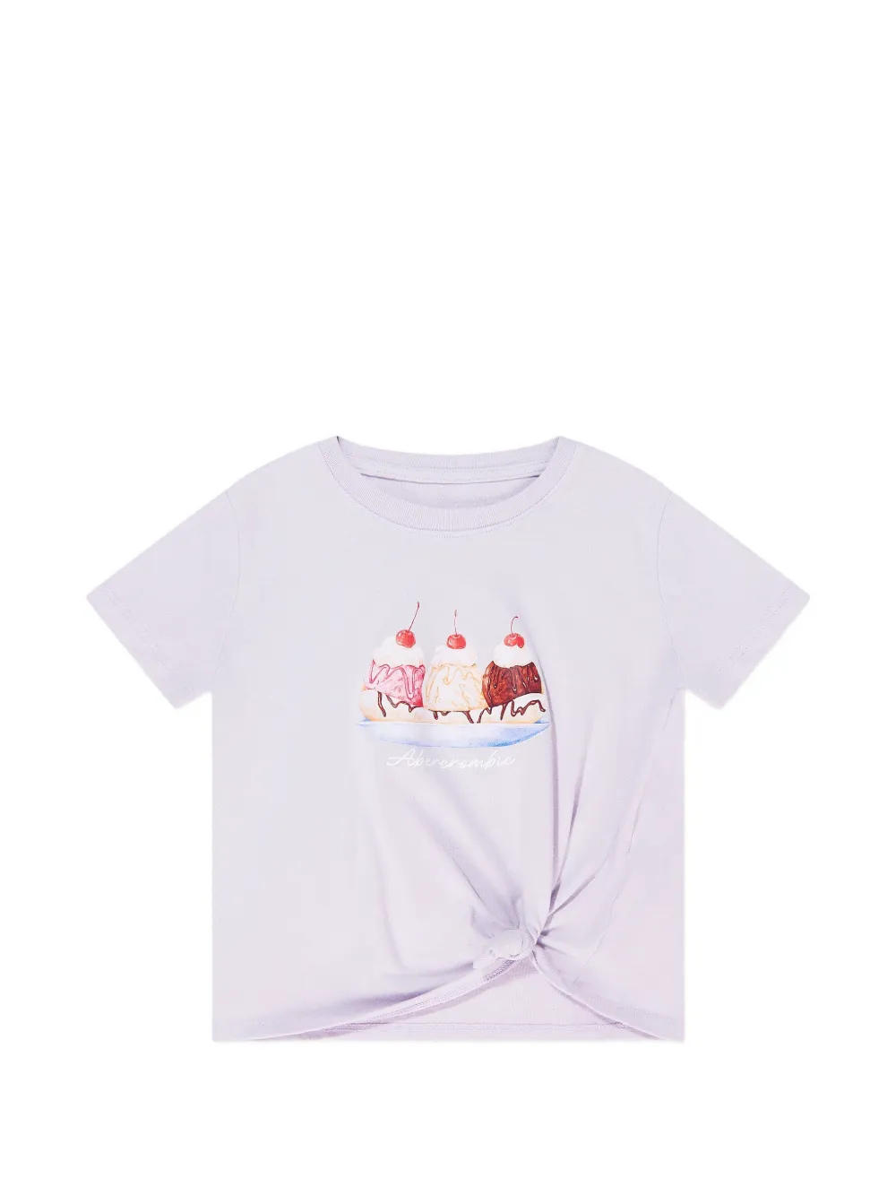 ABERCROMBIE FITCH KIDS graphic-print knot-detail T-shirt - Viola