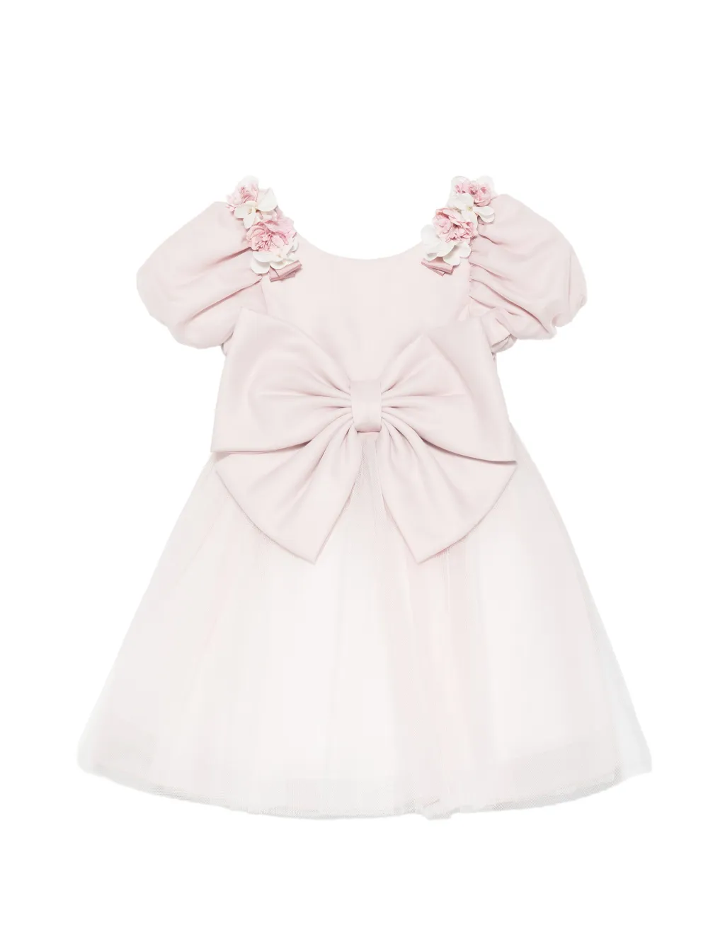 Colorichiari bow-detail floral-appliqué dress - Rosa