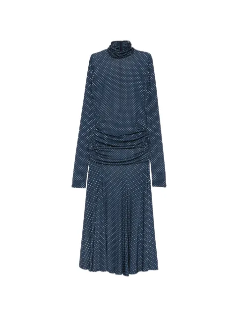 Françoise Ava polka-dot ruched midi dress