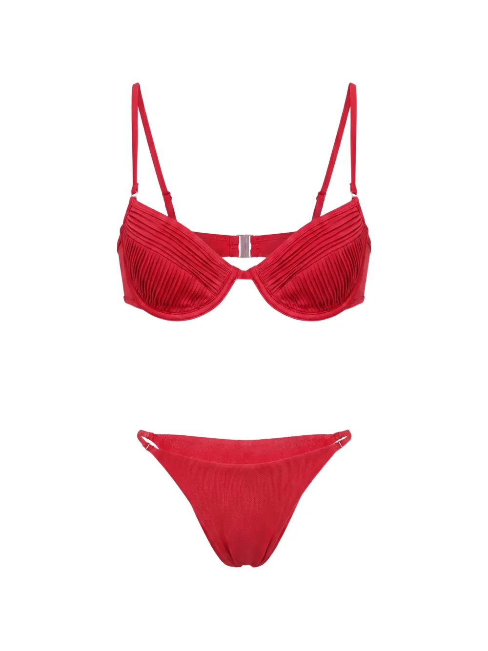 Selia Richwood Amy pleated shirred bikini - Rot