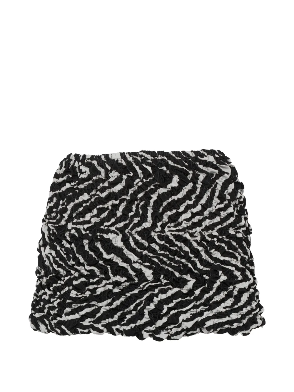 Selia Richwood Lia Zebra-print Mini Beach Skirt In Black
