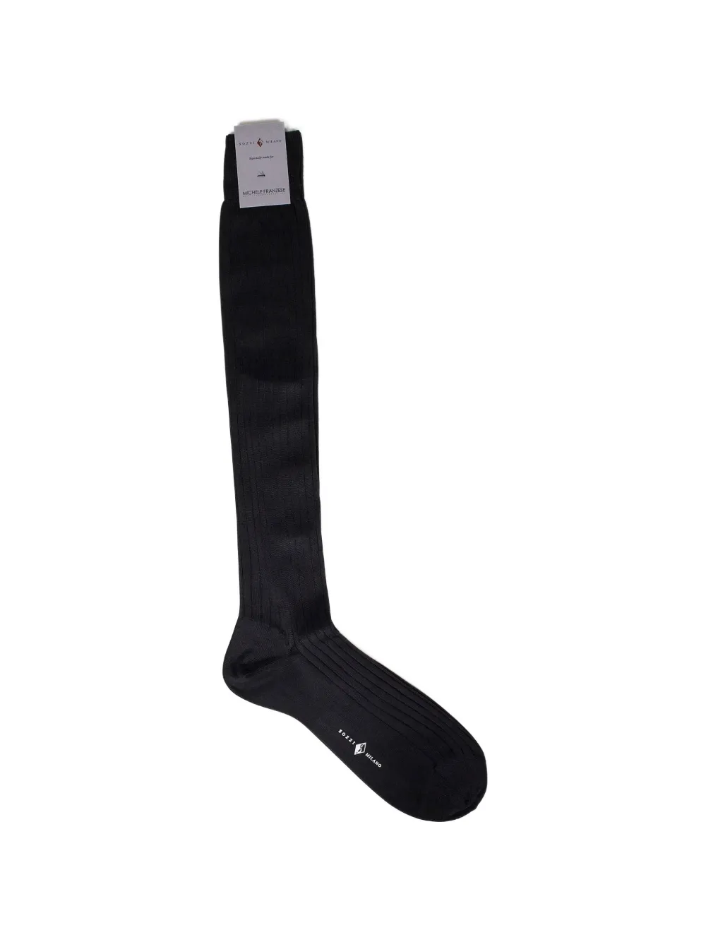 Sozzi Milano x Michele Franzese long ribbed silk socks - Nero