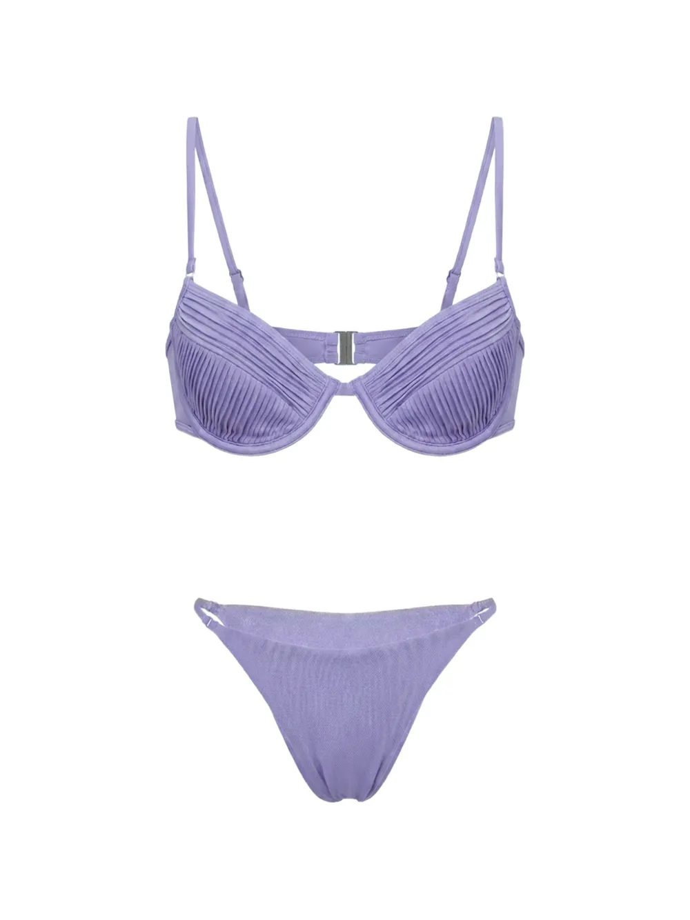 Selia Richwood Amy pleated shirred bikini - Violett