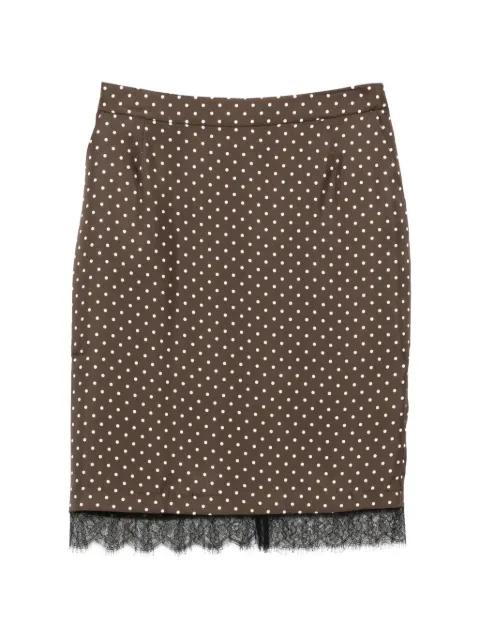 Françoise Laya polka-dot lace-trim midi skirt