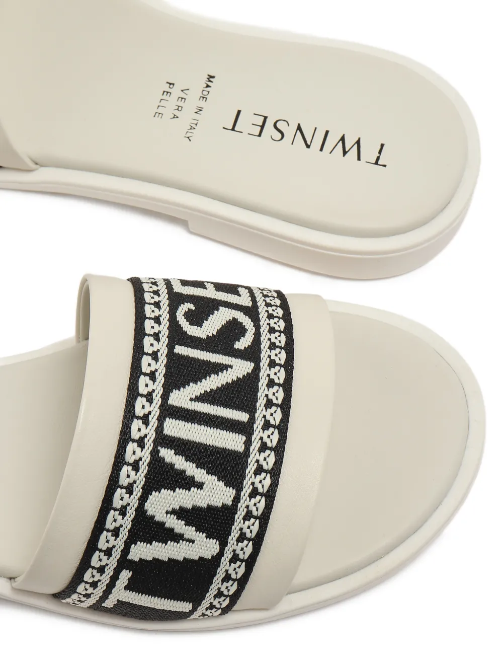 TWINSET Kids Sandalen met logoband Wit