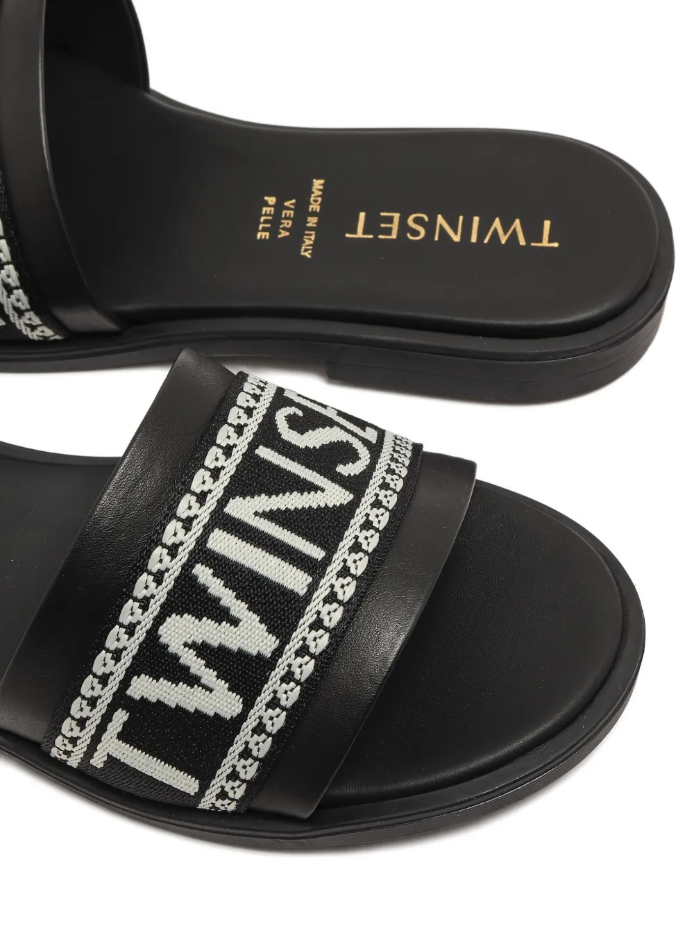 TWINSET Kids logo-band sandals Zwart