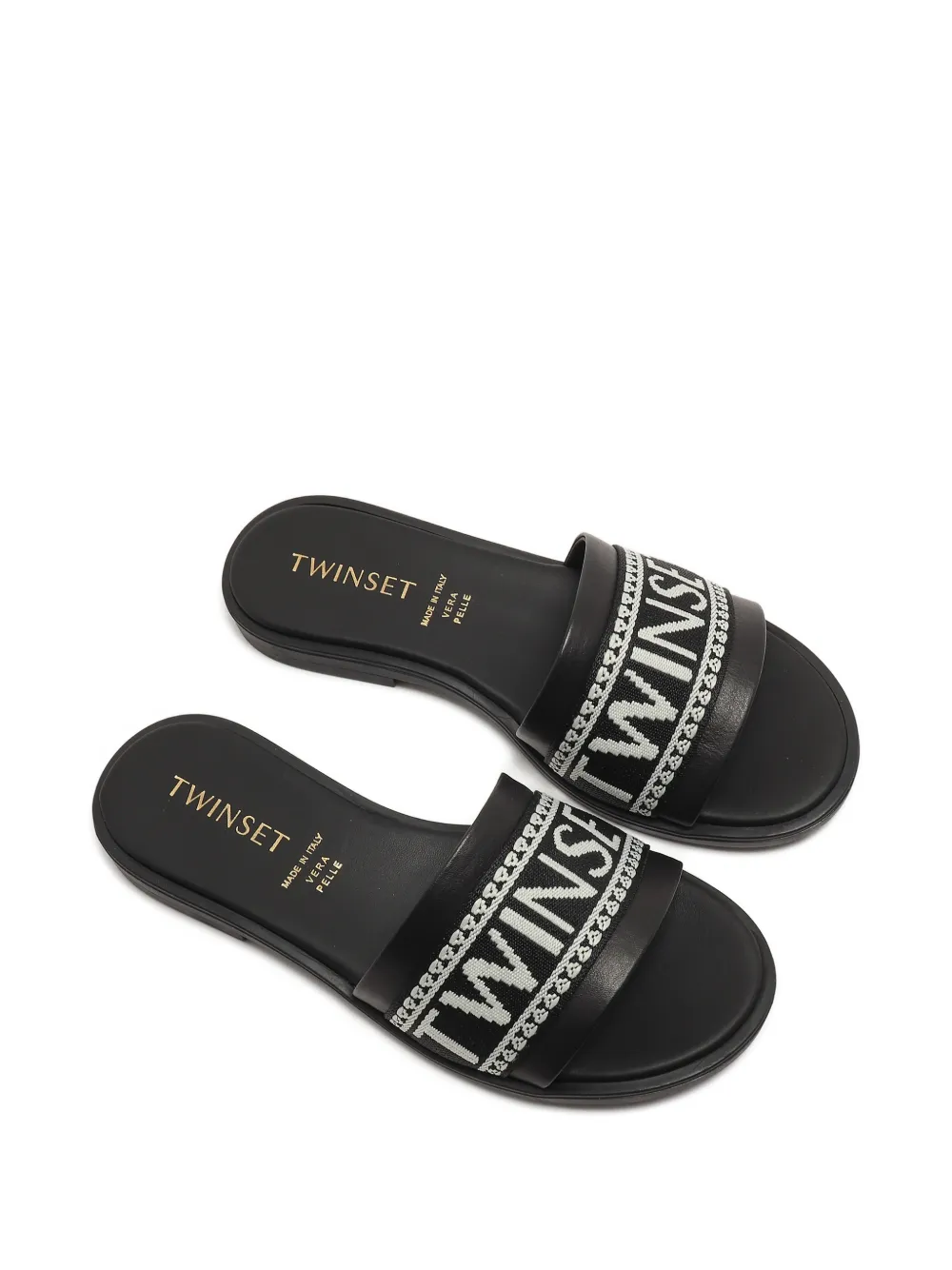 TWINSET Kids logo-band sandals Zwart