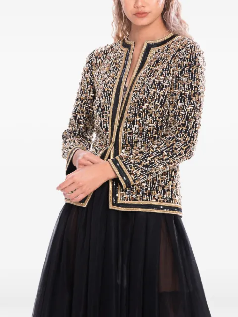 Dina Melwani crystal-embellished bead-embroidered jacket