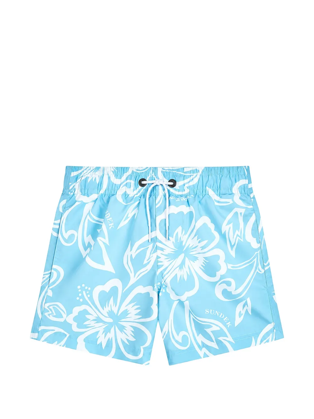 Sundek floral-print rainbow-stripe swim shorts - Blu