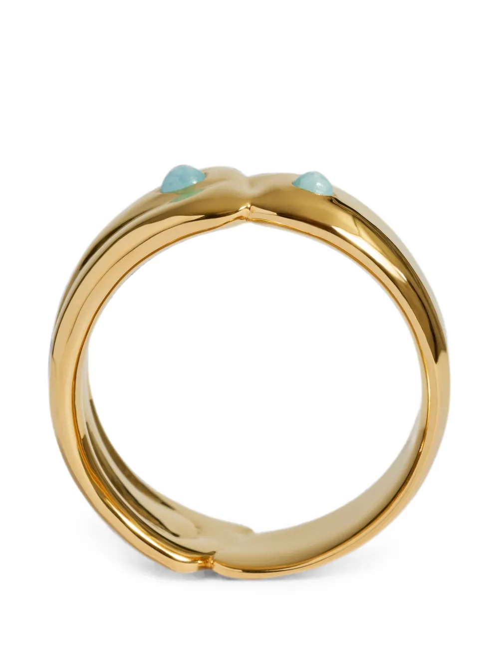 Monica Vinader Anello con finitura martellata - Oro