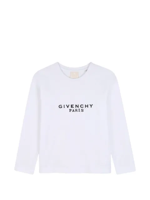 Givenchy Kids playera manga larga con logo estampado