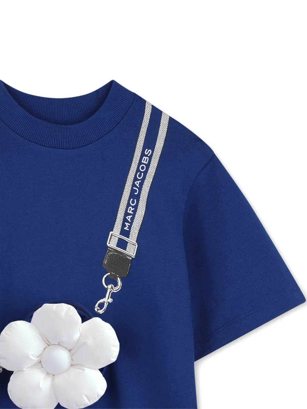 Marc Jacobs Kids Jurk met korte mouwen en bloemen-patch Zwart