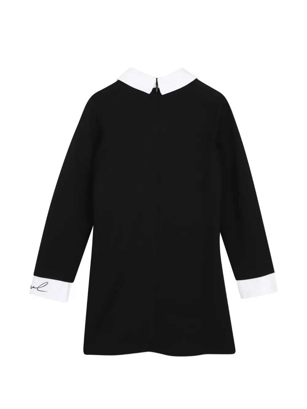 Karl Lagerfeld Kids Jurk met contrasterende kraag en lange mouwen Zwart