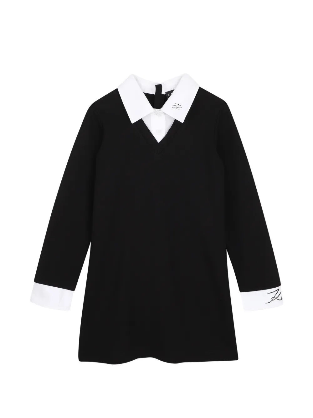 Karl Lagerfeld Kids Kleid mit Kontrastkragen - Schwarz