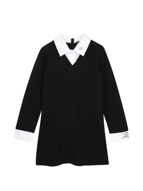 Karl Lagerfeld Kids robe manches longues à col contrastant