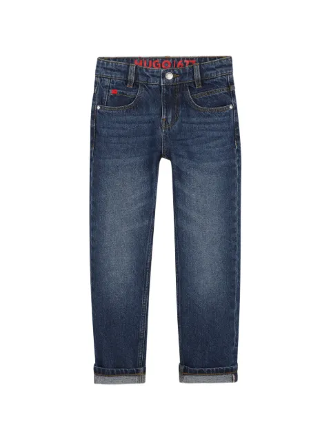 HUGO KIDS jean à effet délavé et patch logo