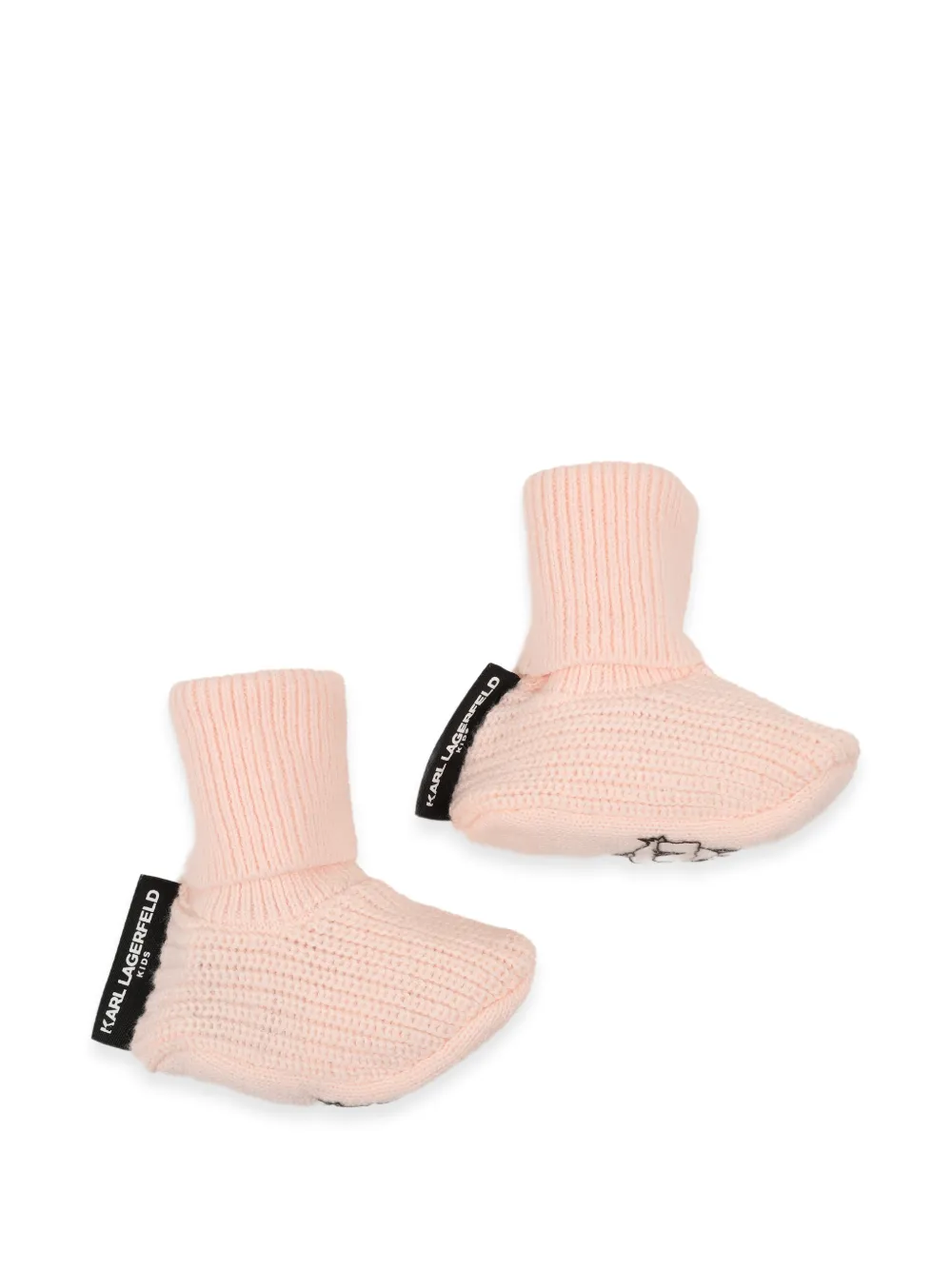 Karl Lagerfeld Kids Geribbelde muts met geborduurd logo (set van twee) Roze