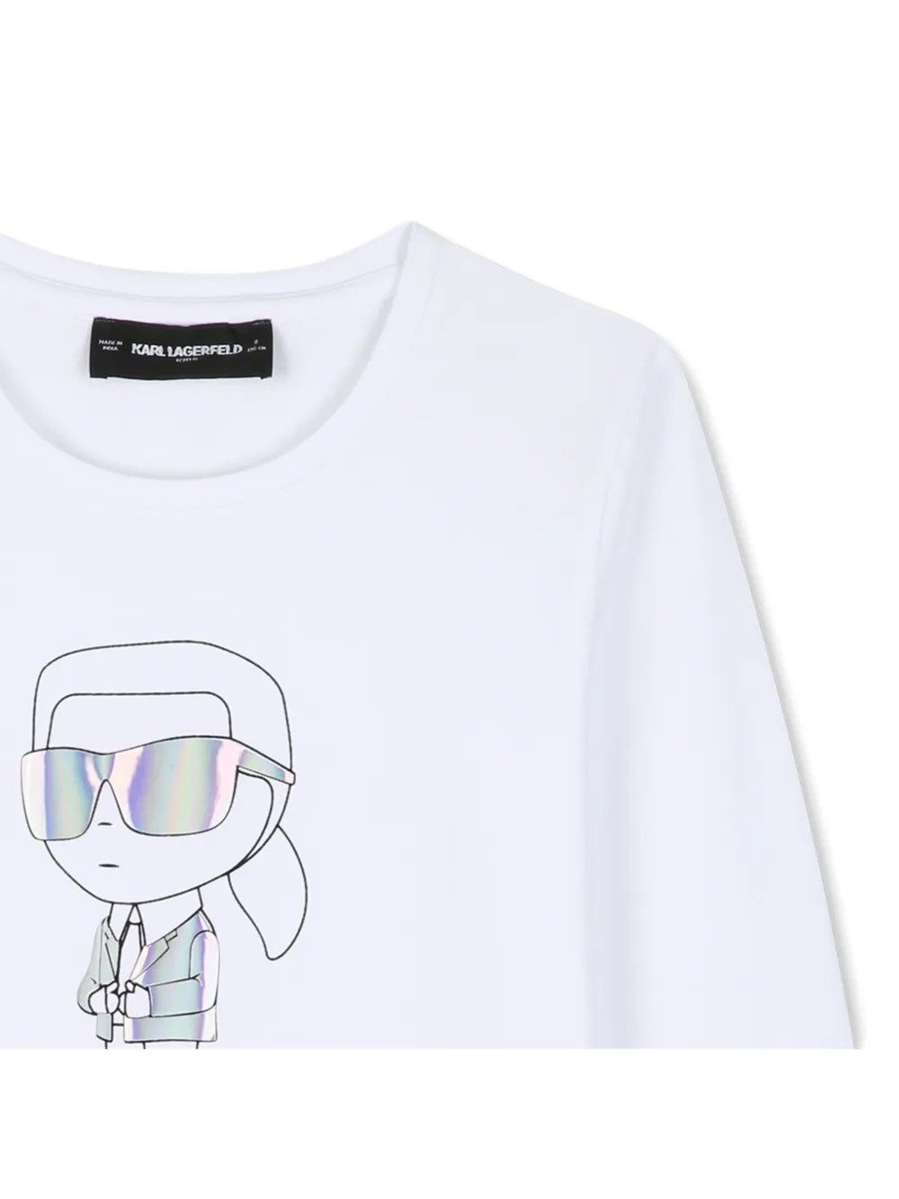 Karl Lagerfeld Kids T-shirt met Ikonik-print en lange mouwen Wit