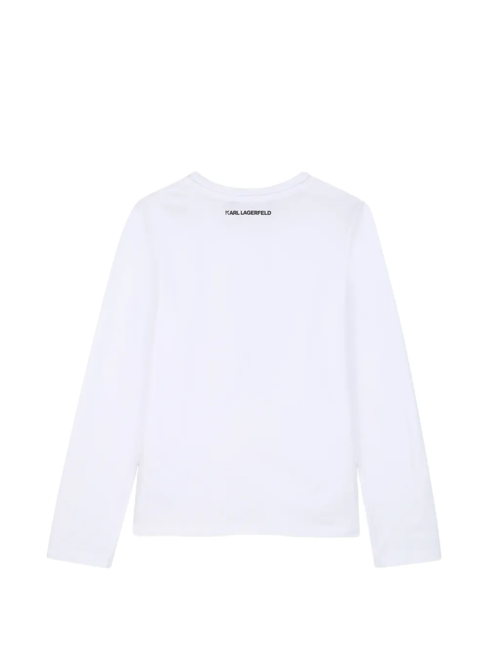 Karl Lagerfeld Kids T-shirt met Ikonik-print en lange mouwen Wit