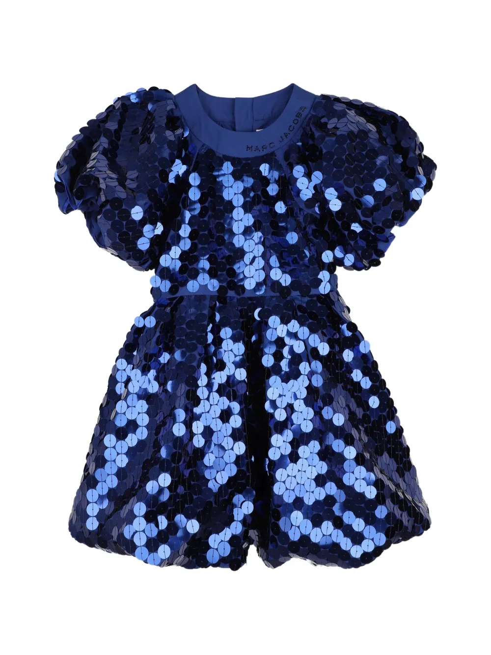 Marc Jacobs Kids Abito con maniche a palloncino e paillettes - Blu