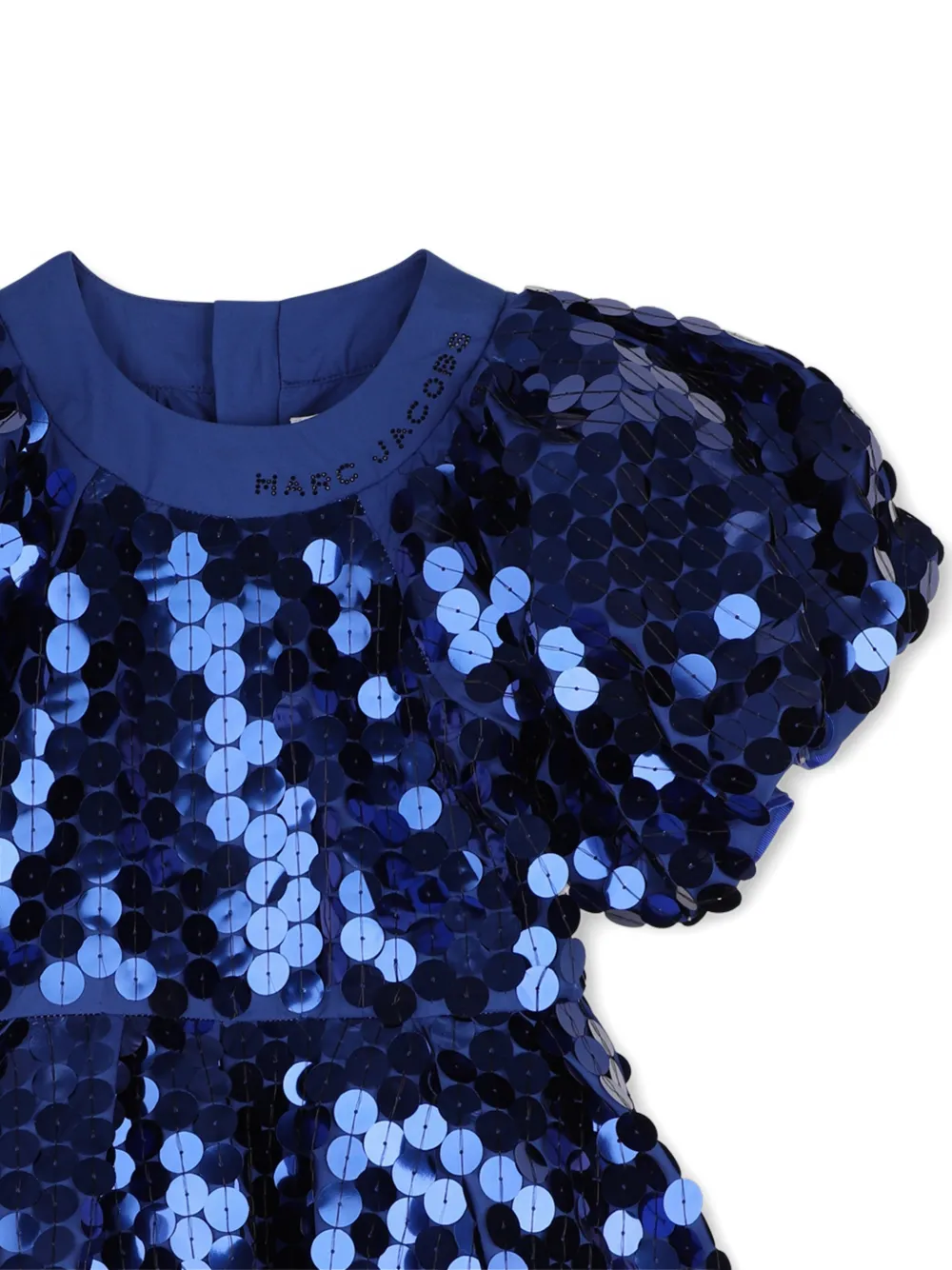 Marc Jacobs Kids Jurk verfraaid met pofmouwen en pailletten Blauw