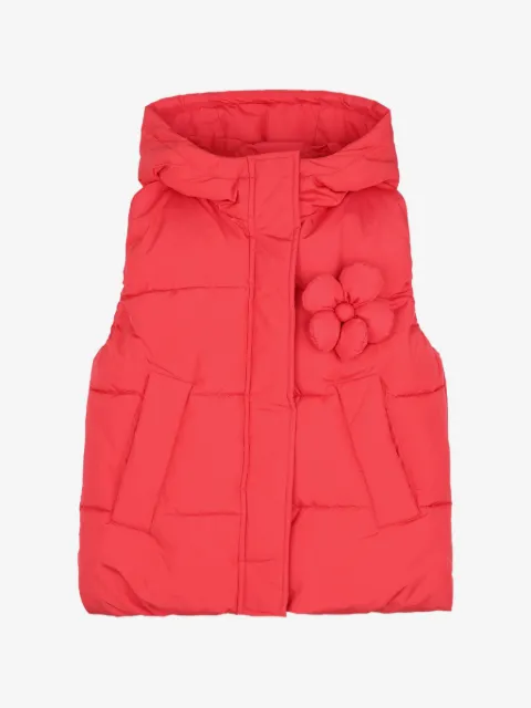 Marc Jacobs Kids Wattierte Weste mit Blumenapplikation