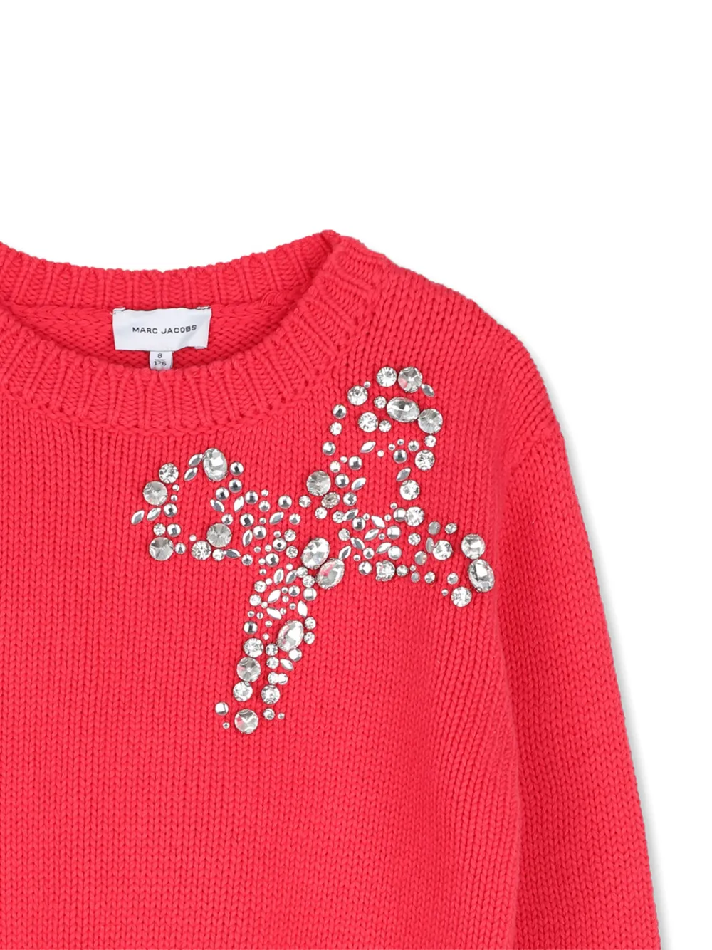 Marc Jacobs Kids Trui met kristallen en strik-detail Rood