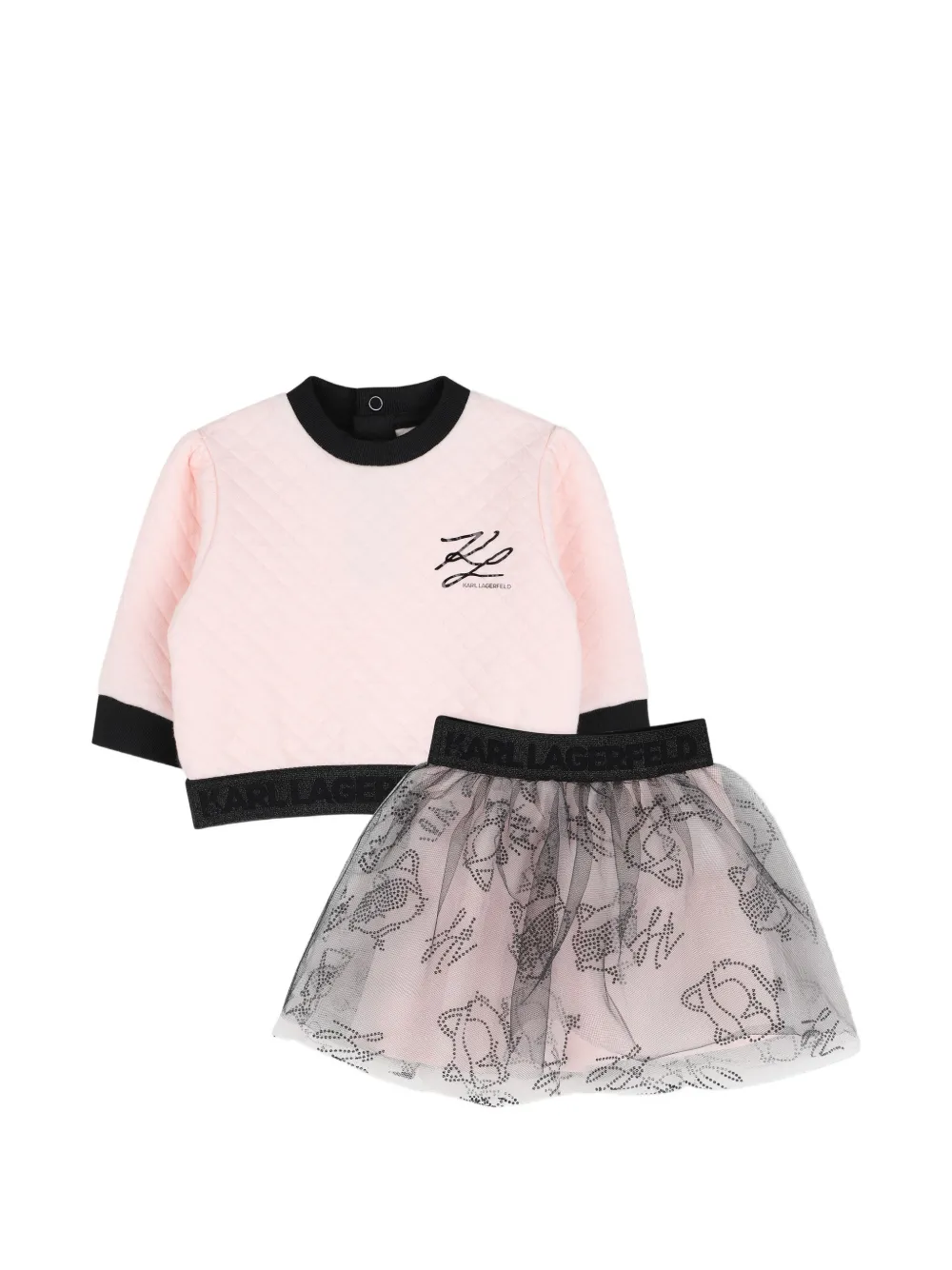Karl Lagerfeld Kids Set con gonna trapuntata - Rosa
