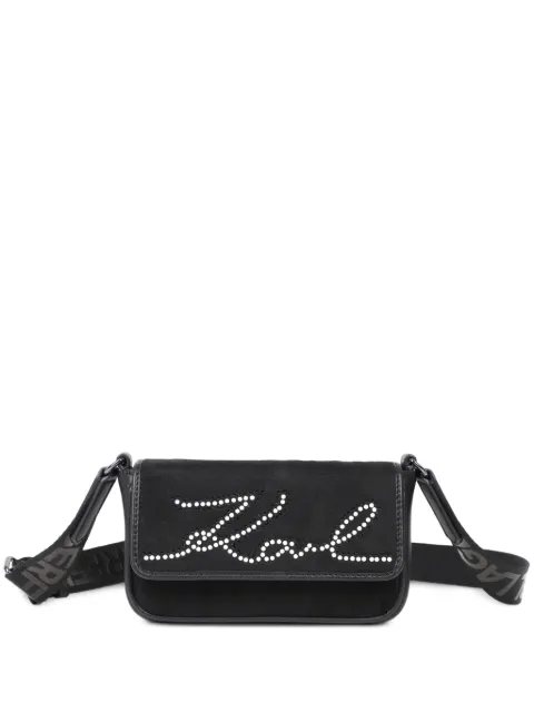 Karl Lagerfeld Kids bolsa de hombro con logo estampado y detalles de strass