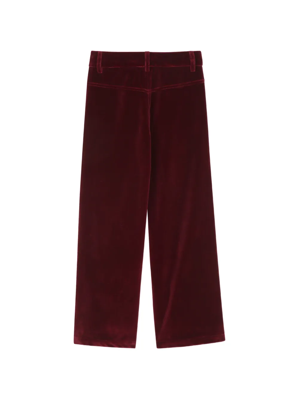 Chloé Kids Fluwelen broek met logo-bedel Rood