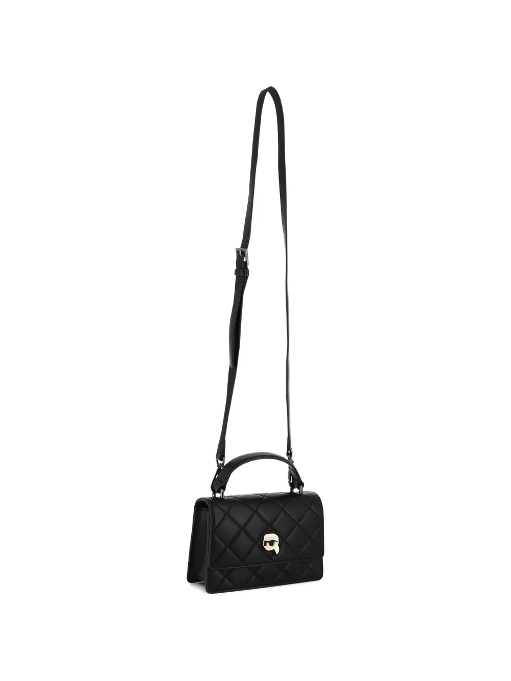 Karl Lagerfeld Kids Gewatteerde tas met logo-patch en handvat Zwart