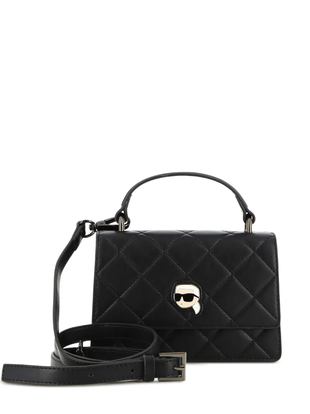 Karl Lagerfeld Kids Borsa tote trapuntata con applicazione logo - Nero