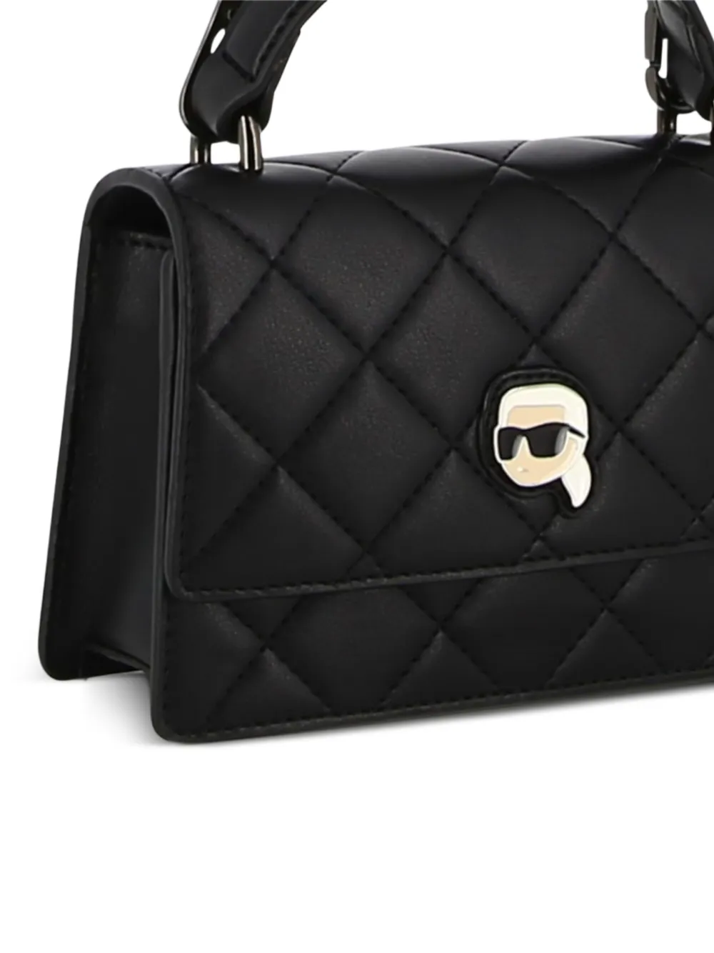 Karl Lagerfeld Kids Gewatteerde tas met logo-patch en handvat Zwart
